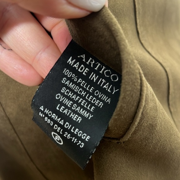 Roncarati Sz 40 Italian Suede Angora Front Button Trench Jacket - Picture 16 of 16